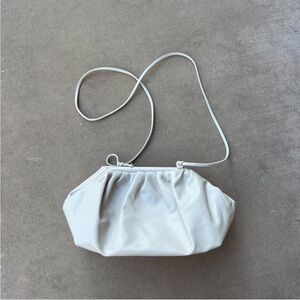 Cream Faux Leather Dumpling Bag
